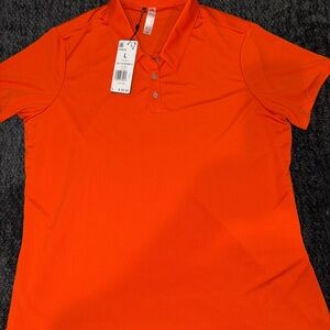 Adidas Bold Orange Woman’s size Large golf shirt NWT’s
